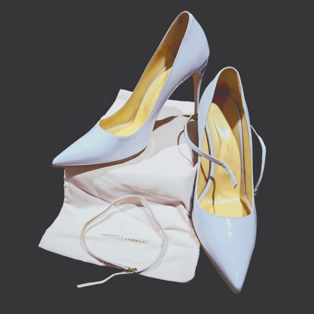 Jennifer Chamandi Lilac Lorenzo Patent Pumps